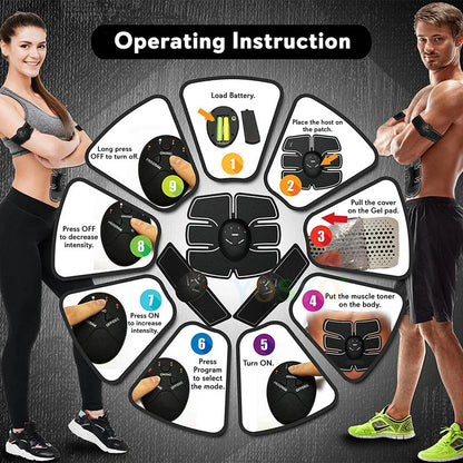 YOSYO EMS WIRELESS MUSCLE STIMULATOR – SMART FITNESS ABDOMINAL TRAINER & BODY SLIMMING MASSAGER