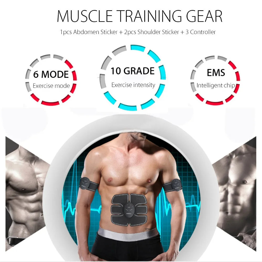 YOSYO EMS WIRELESS MUSCLE STIMULATOR – SMART FITNESS ABDOMINAL TRAINER & BODY SLIMMING MASSAGER