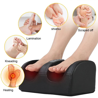 ELECTRIC FOOT MASSAGER – SHIATSU KNEADING, DEEP TISSUE, HEAT, CALF & MUSCLE RELIEF